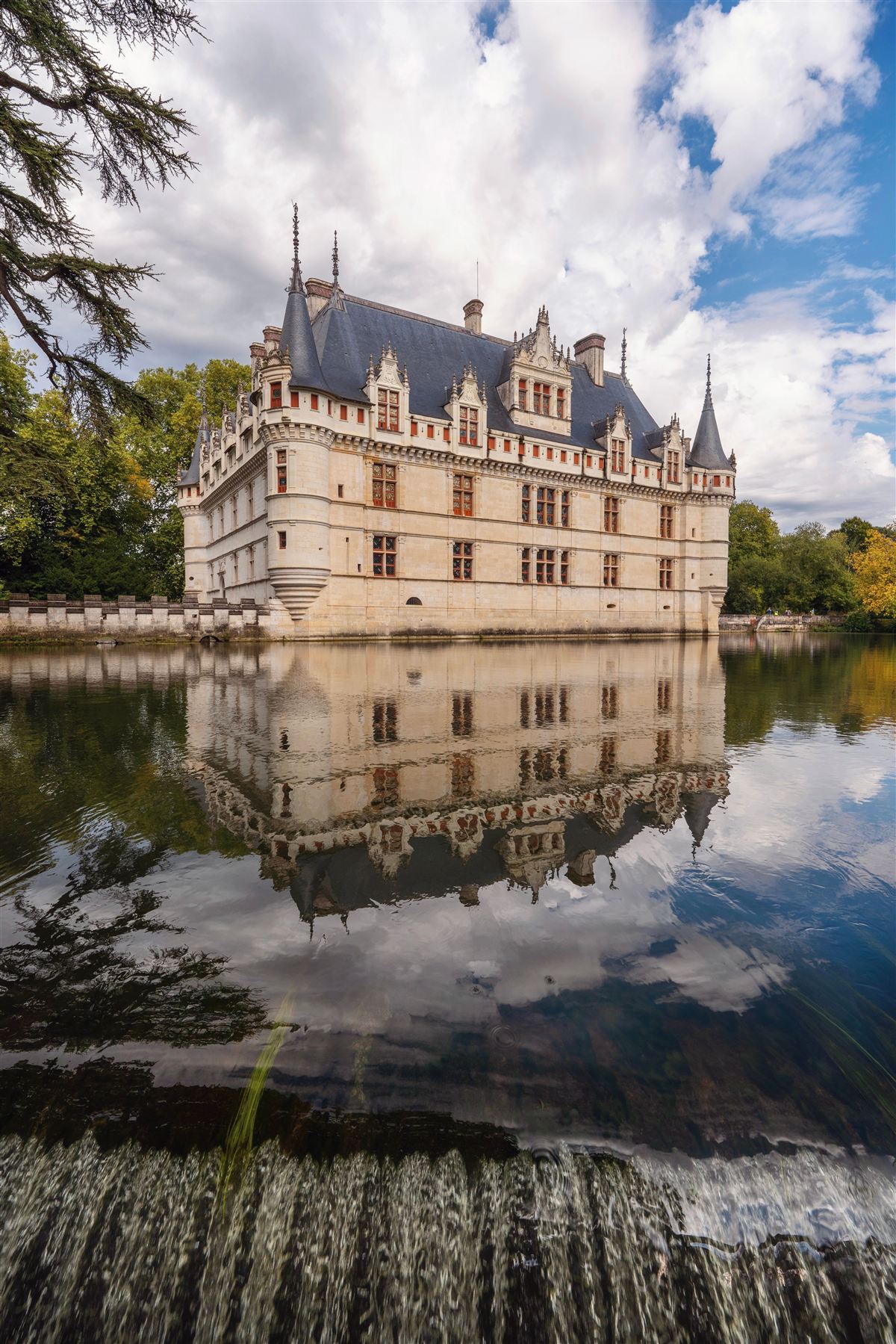 The château of Azay-le-Rideau reflected in the Indre