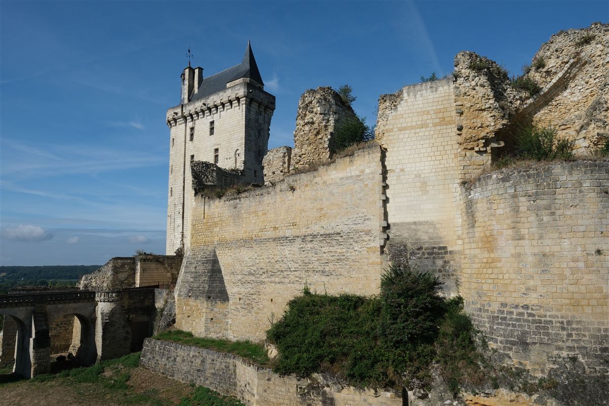 The royal fortress of Chinon above the Vienne river