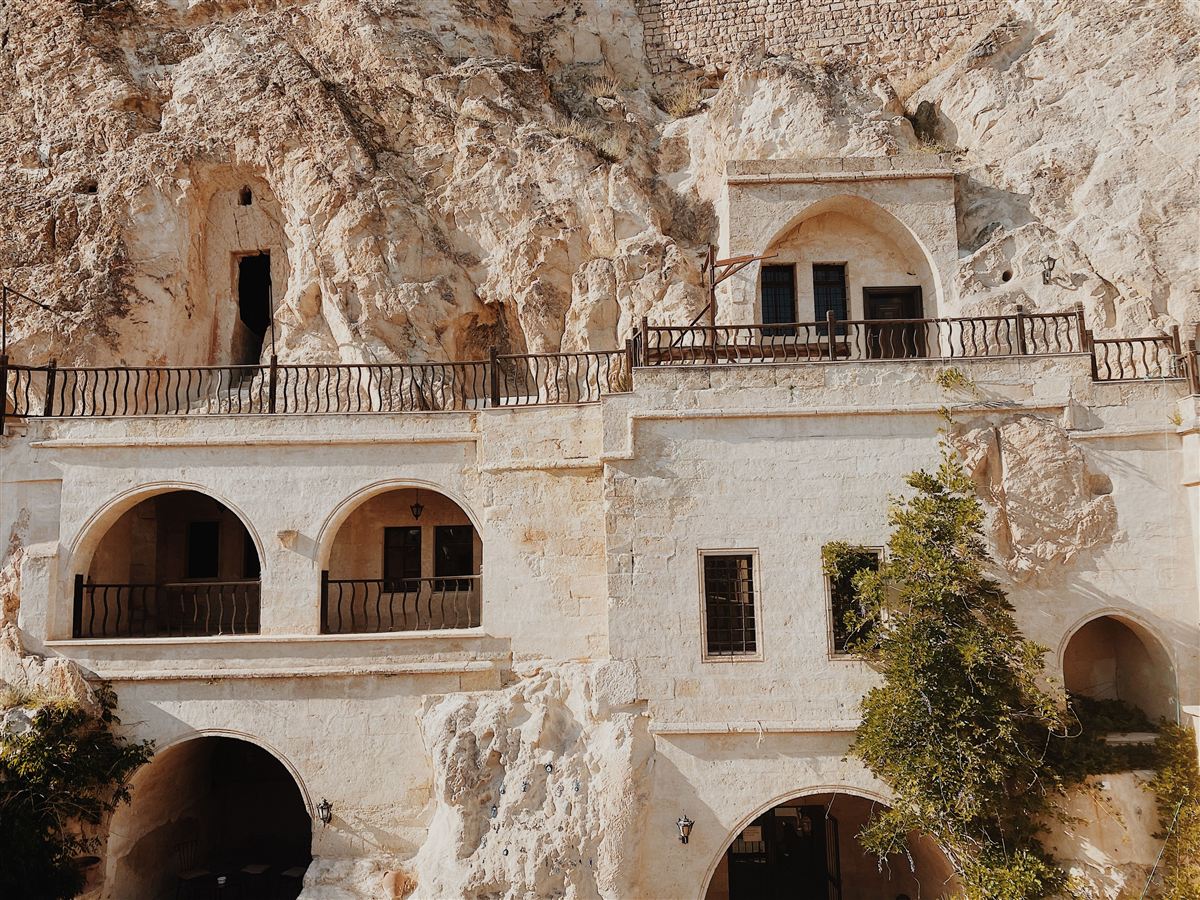 Troglodyte dwelling carved into tuffeau stone